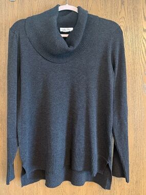 Melissa Paige Charcoal Gray Cowl Neck Sweater